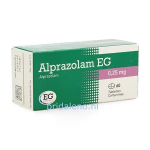 alprazolam benzodiazepine 0.25mg 60st